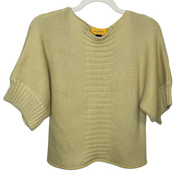 St. John Sweaters - St. John Knit Boxy Sweater, Chartreuse Yelllow, Size P